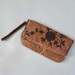 Kimchi Blue Beaded Floral Clutch Bag